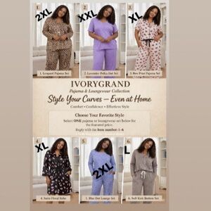 IvoryGrand Cozy Plus-Size Pajama & Loungewear Set - Multiple Prints